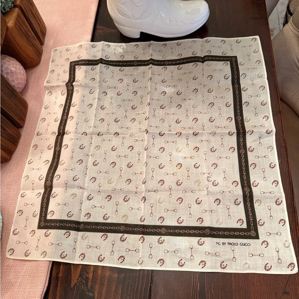 Vintage PG by Paolo Gucci scarf featuring stirrups and bits